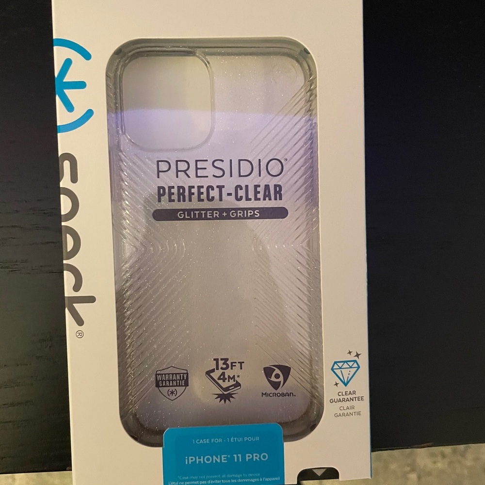 Speck Presidio Clear Glitter +Grips iPhone 11 Pro